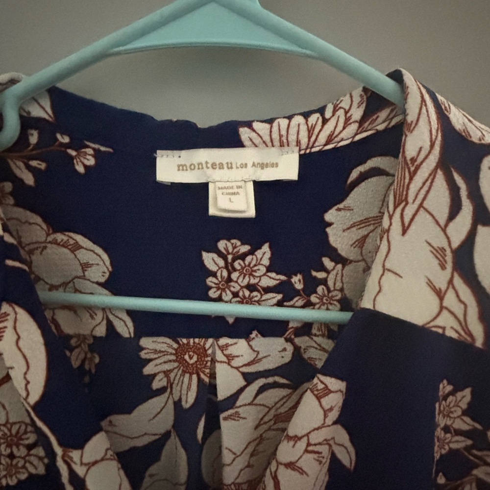 Monteau Floral Dress Size Large - Picture 5 of 6